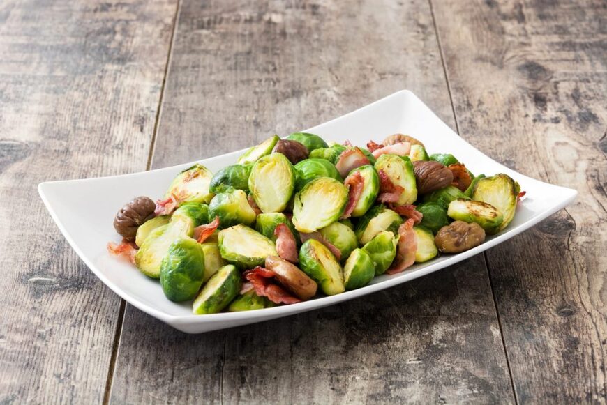 Oven roasted brussels sprouts with bacon 2