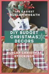 burlap wreath and burlap stockings 1