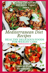 Grilled Chicken and Dill Greek Yourt and Caprese style Portobellos