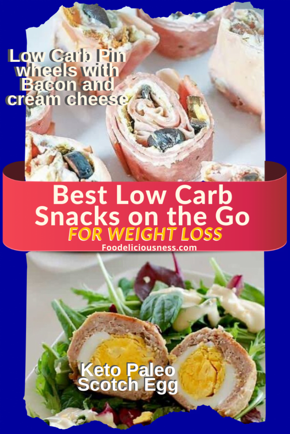 Low carb pinwheels with bacon and cream cheese and keto paleo scoth egg