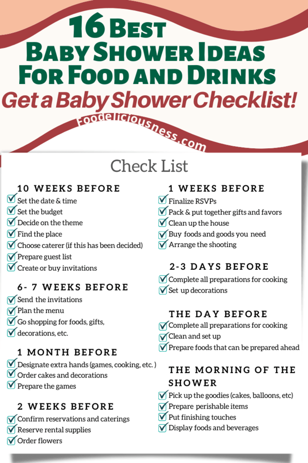 Checklist BEST BABY SHOWER IDEAS Foodeliciousness