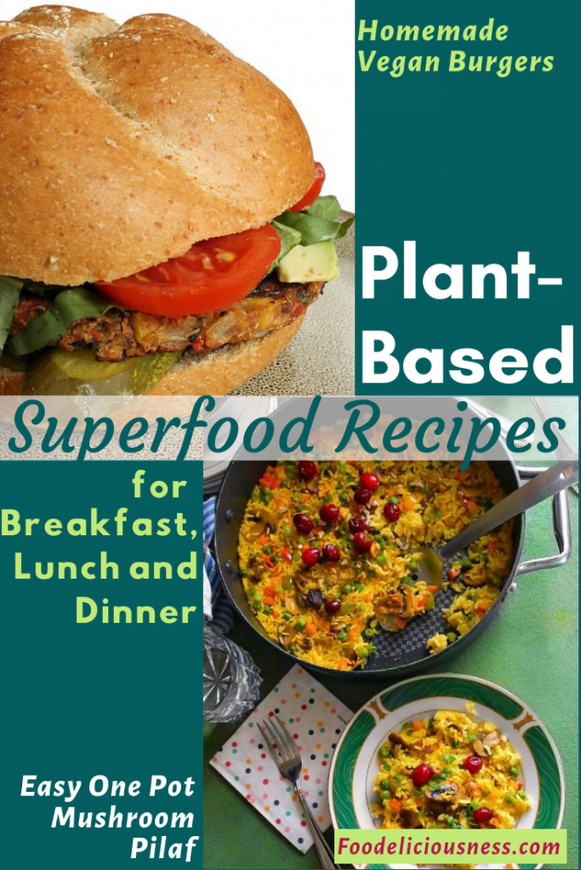 Homemade Vegan Burgers Easy One Pot Mushroom Pilaf Plant=based superfood homemade vegan burgers easy one pot mushroom pilaf