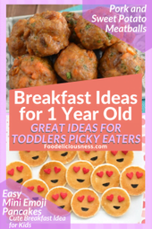 Pork and Sweet Potato Meatballs and Easy Mini Emoji Pancakes