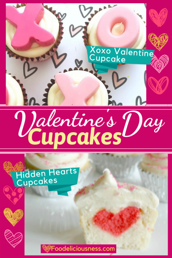 Valentines day cupcakes xoxo cupcakes and hidden heart cupcakes