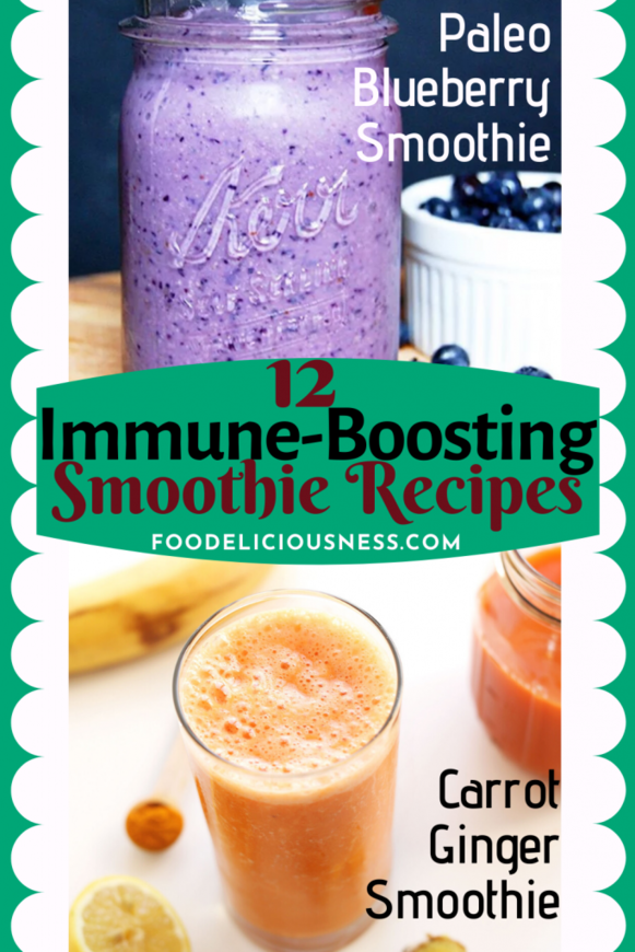 Easy immune boosting smoothie recipes paleo blueberry and carrot ginger smoothie