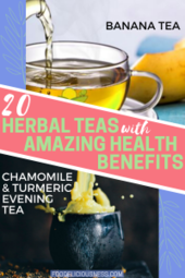 Herbal teas with amazing health benefits Banana Tea and Chamomile turmeric evening tea