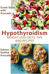 Hypothyroidism Weight Loss Diets tips and recipes Greek salad with Avocado and Salmon Stuffed Avocado