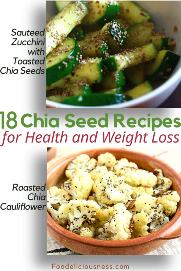 Sauteed zucchini with toasted chia seeds and roasted chia cauliflower