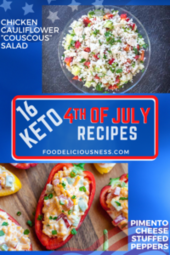 Chicken Cauliflower ”couscous” salad and Pimento Cheese Stuffed Peppers