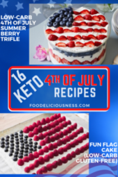 KETO 4TH OF JULY RECIPES Low Carb 4th of july summer berry trifles and Fun Flag Cake