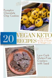 VEGAN KETO RECIPES Pumpkin Chocolate Chip Cookies and Low Carb Gluten Free crackers with Seed