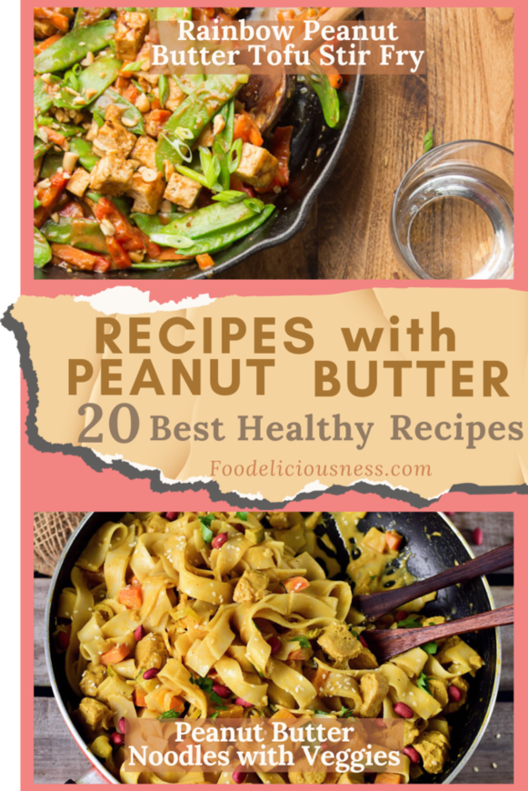Rainbow peanut butter and tofu stir fry and peanut butter noodles with veggies
