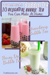 HOMEMADE BUBBLE TEA RECIPES Strawberry Bubble Tea and Honey Dew Bubble Tea