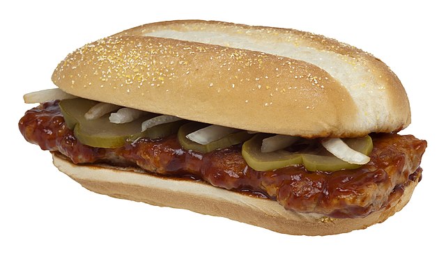 Mcrib pickles and onion