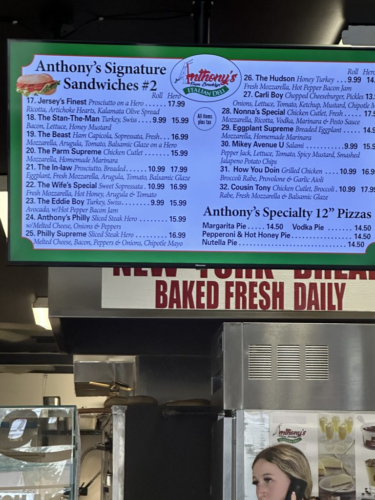 anthony's from brooklyn menu