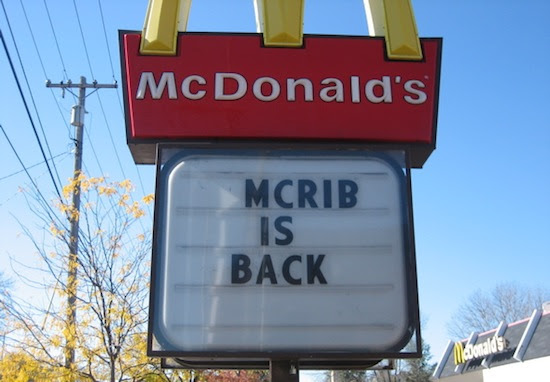 mcrib is back